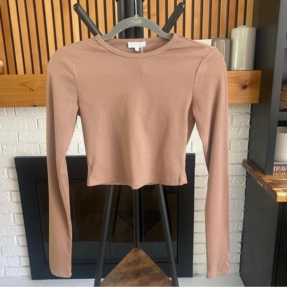 NWT Meshki Long Sleeve Rib Crop - Womens S